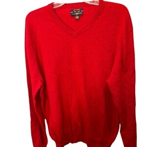 Club Room 2 ply Cashmere red v-neck sweater XL